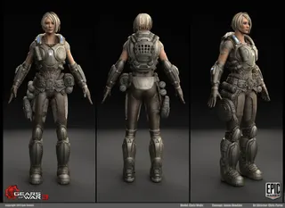 3D model of a female character in gears of war