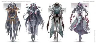 Concept art fashion characters in drawings by Mike Corriero concept artist
