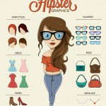 Character illustration of a woman wearing hipster outfit