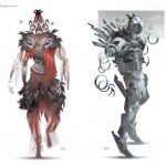 Concept art drawings by Mike Corriero