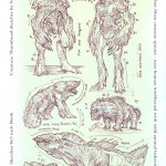 Drawing on a paper of demonic animals concept artist