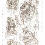 Drawing of demons by Mike Corriero concept artist