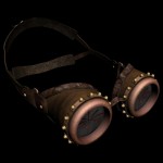 Steampunk style goggles with leather details