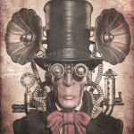 Image of a man with steampunk fashion style