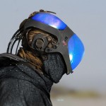 Person wearing a 3D helmet