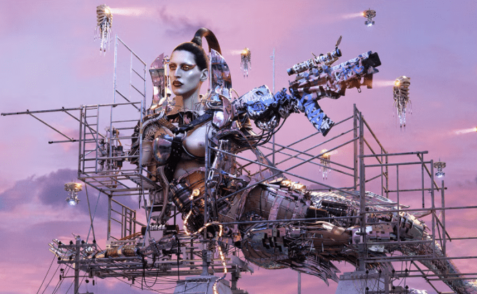Cyberpunk futuristic mechanic 3D avatar by Frederik Heyman