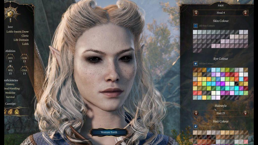 Baldur's gate female character creation