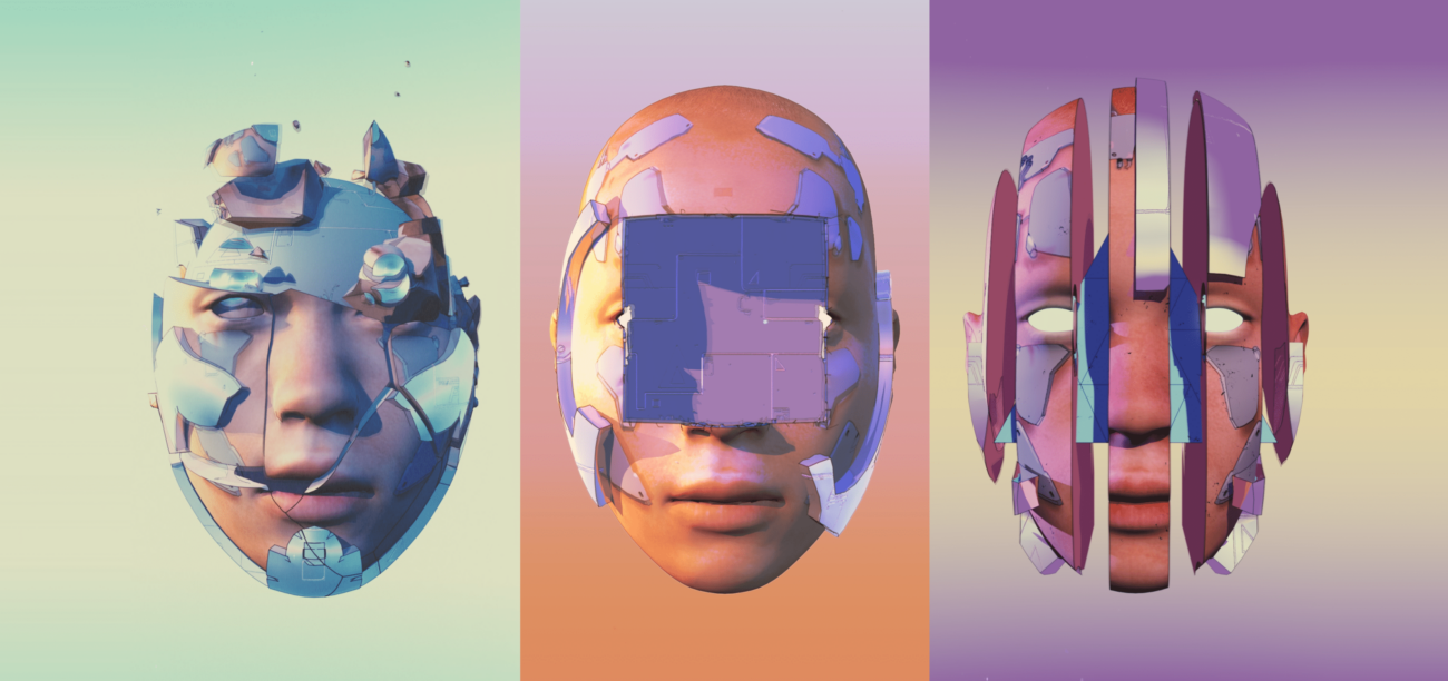 Kidmograph gif art 3D faces