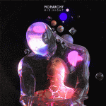 futuristic neon gif couple holding each other