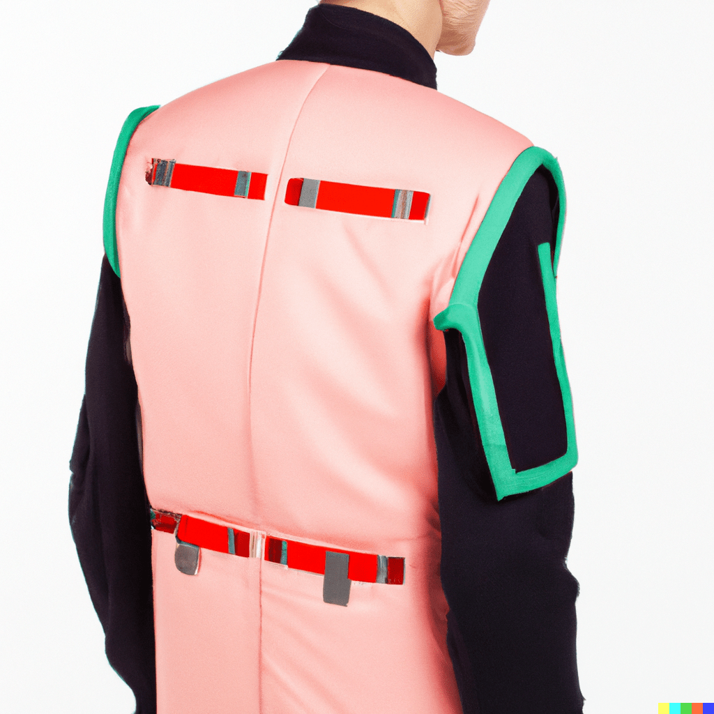 AI fashion futuristic jacket pastels coral red DALL-E AI