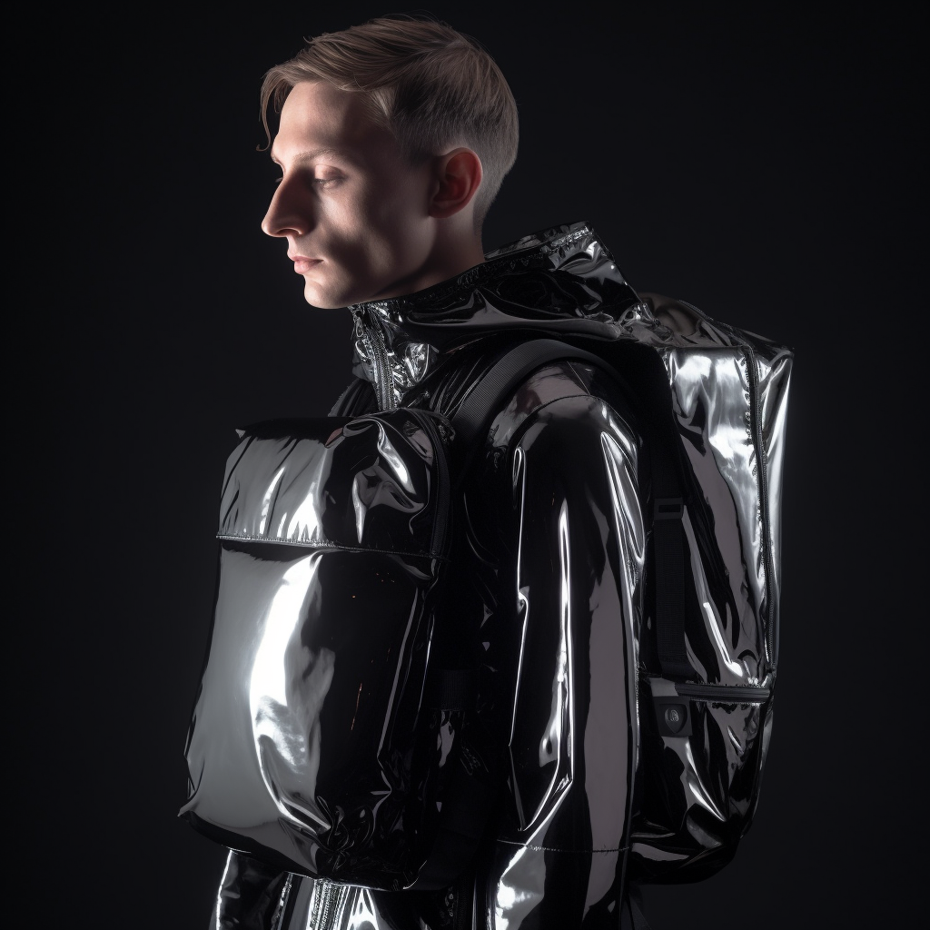 techwear backpack metal black 