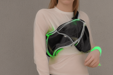 Ai fashion neon waist bag made with Stable Diffusion