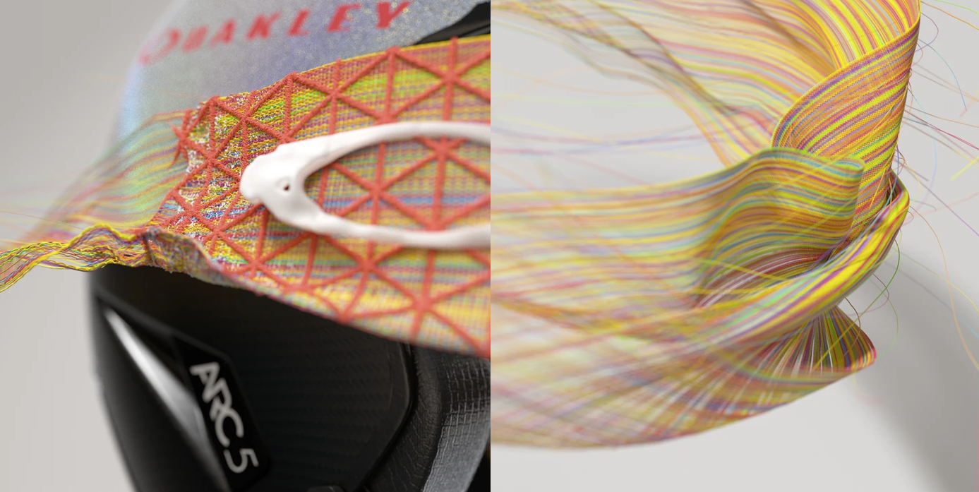 Oakley 3d fiber colorful threads on a helmet