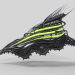 3D model Virtual Reality sneaker neon green and black