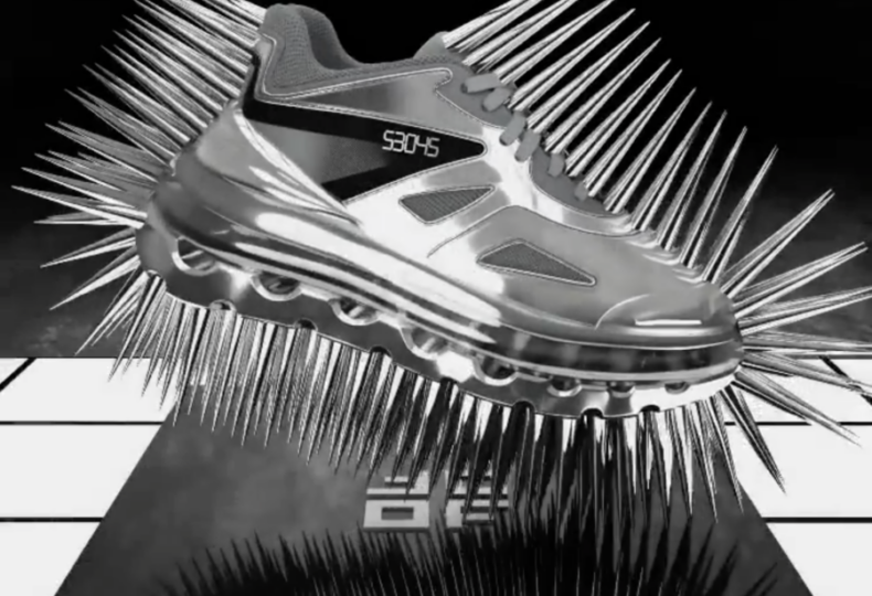 CYBERPUNKSILVER_204 footwear NFT silver shoe phygital spiky
