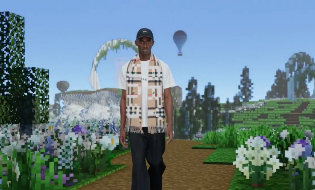 burberry game skins character walking inside minecraft