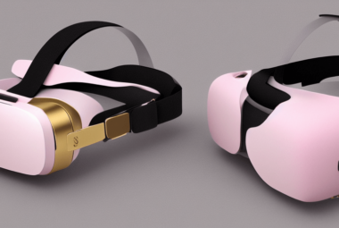 VR headset 3D models pink AI art