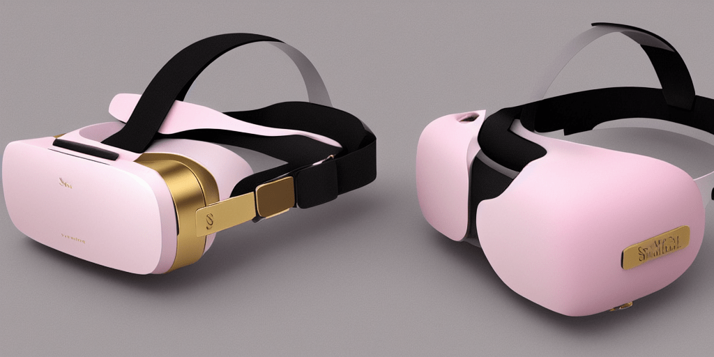 VR headset 3D models pink AI art