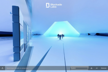 Ai generated skybox VR blue balenciaga arctic lights