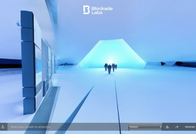 Ai generated skybox VR blue balenciaga arctic lights