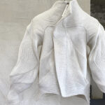 digital weaving jacket grey woven hanging