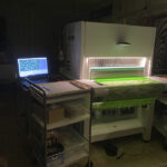 green neon jaquard weaving chair augmented weaving