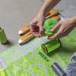 neon green jaquard digital craft weaving