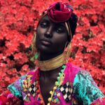 Shudu virtual model virtual influencer red and pink outfit woman CGI