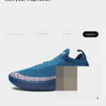Blue sneaker in UI design Creaition AI shoes footwear