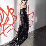 leather dress in sci fi style, ai studio, female model by ai creative