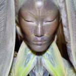 ai photographer, camouflage creature, neon colors